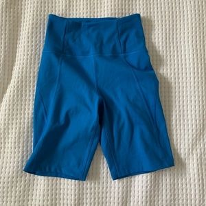 Girlfriend Collective Biker Shorts in Cobalt Blue